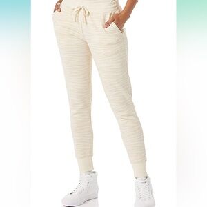 Women's French Terry Fleece Ecru, Zebra Stripe Jogger Sweatpant size XXL